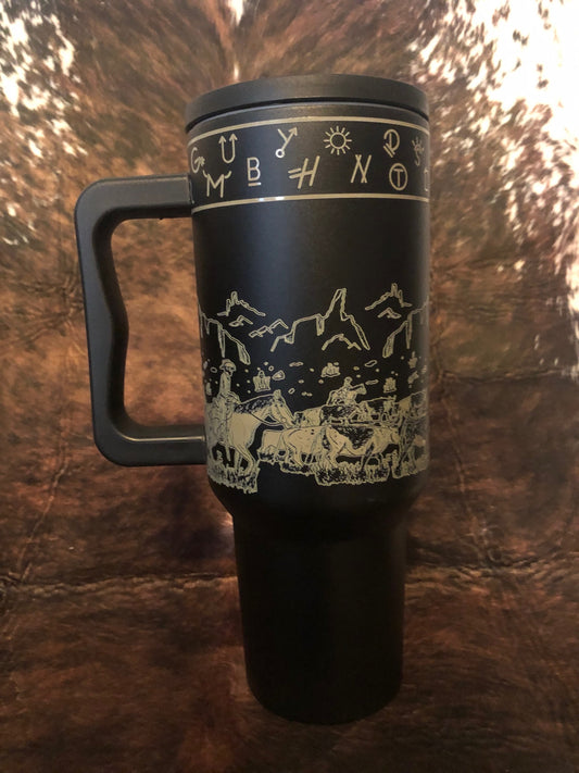 Black Cattle Drive Tumbler