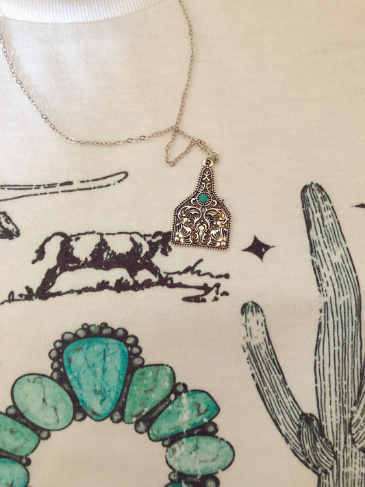 Tooled Tag Necklace