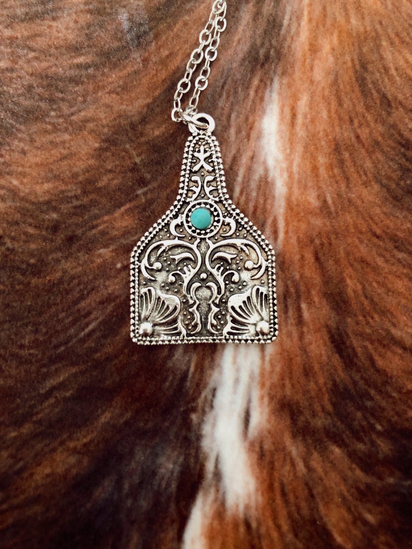Tooled Tag Necklace