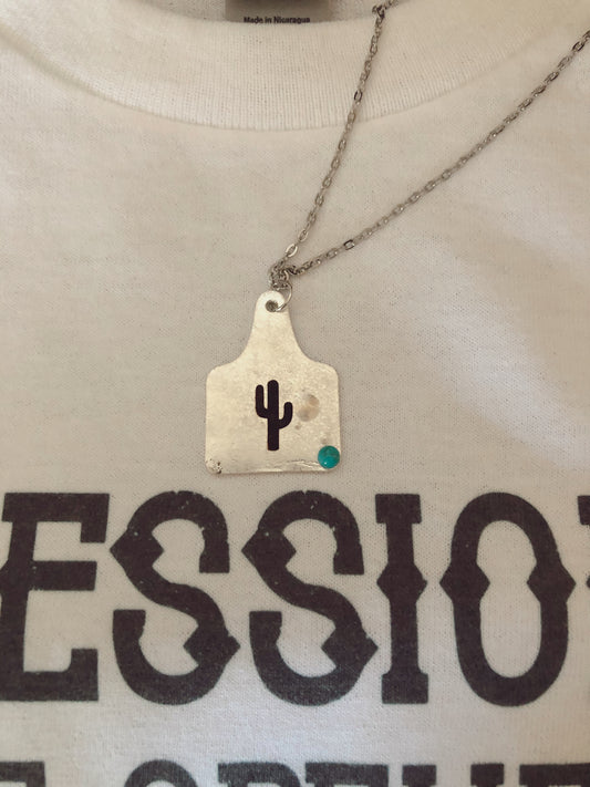 Cactus Tag Necklace