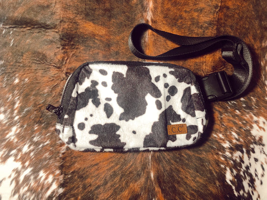 Cow print belt bag