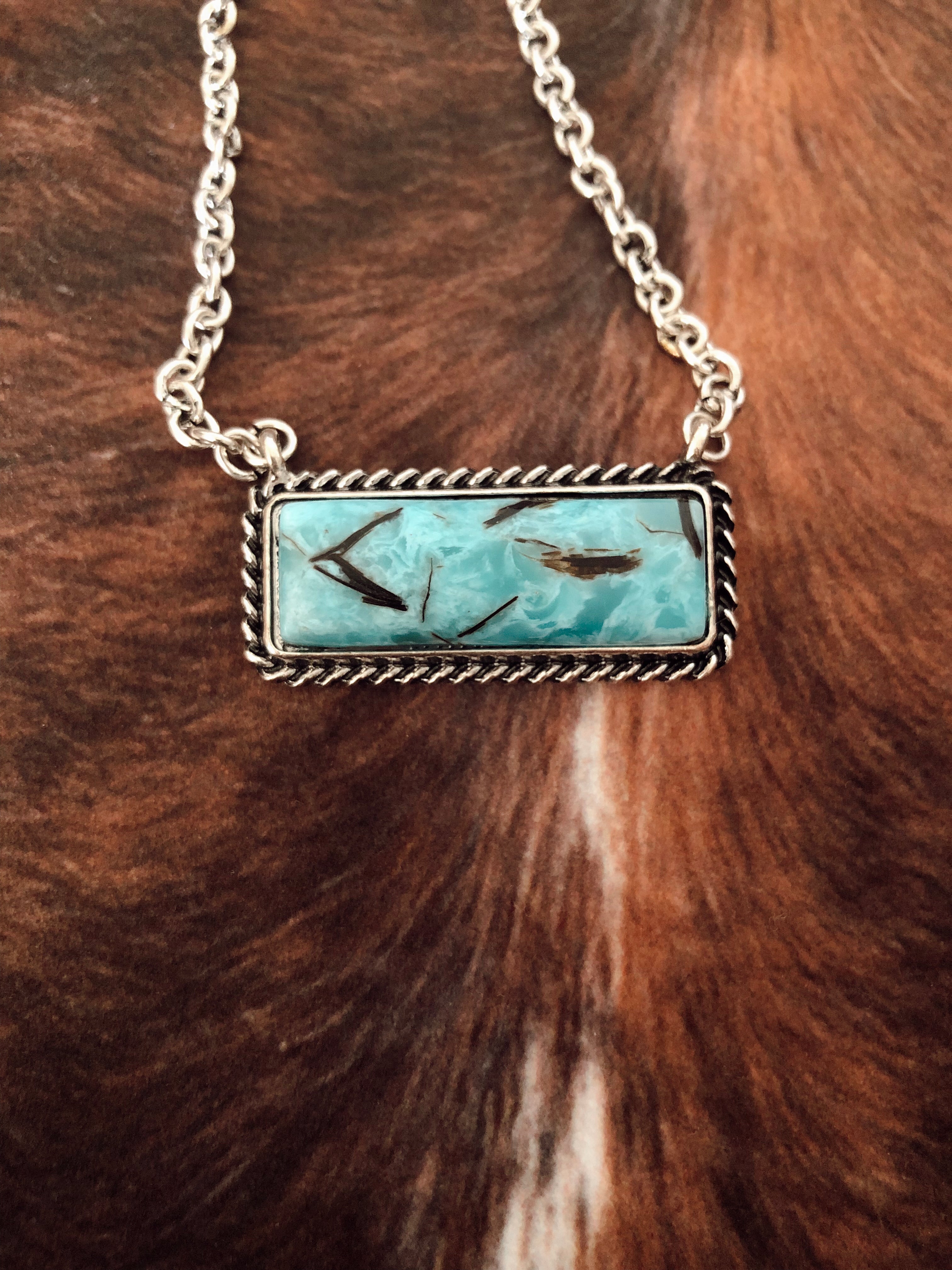 Turquoise Bar Necklace