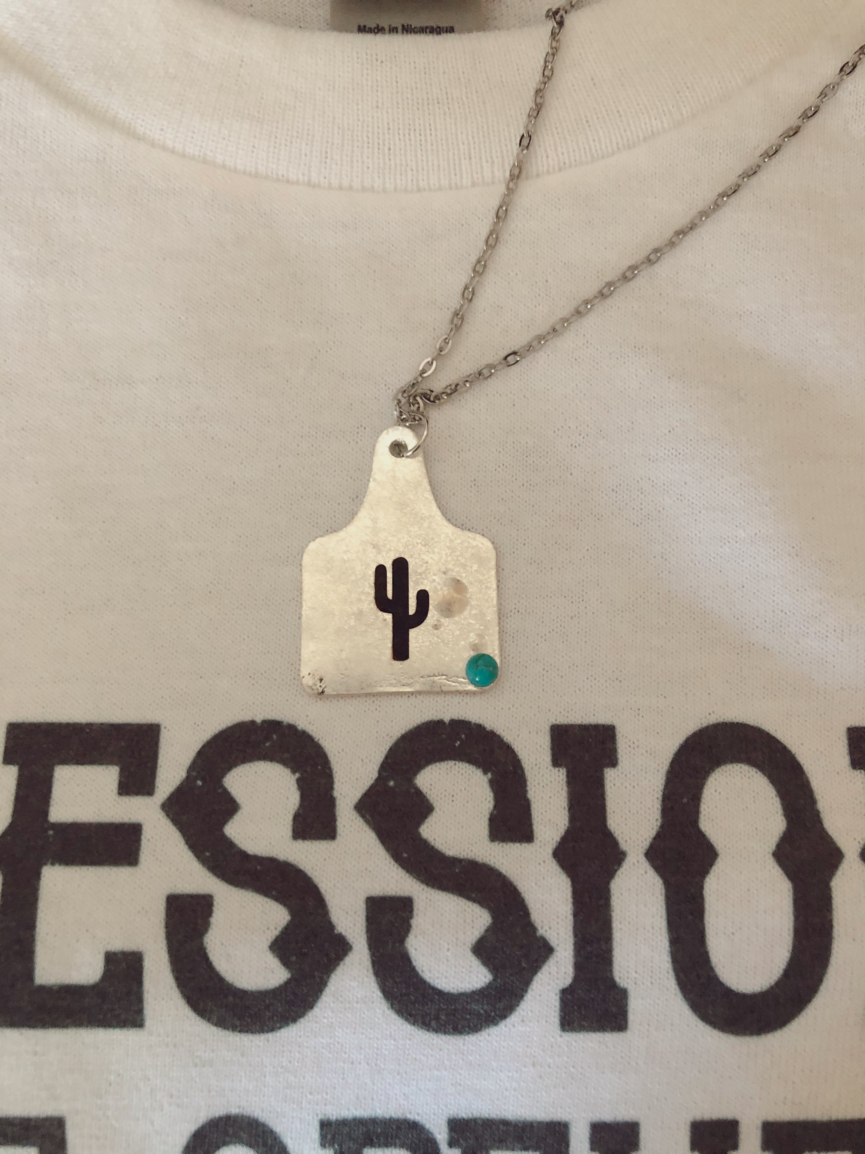 Cactus Tag Necklace