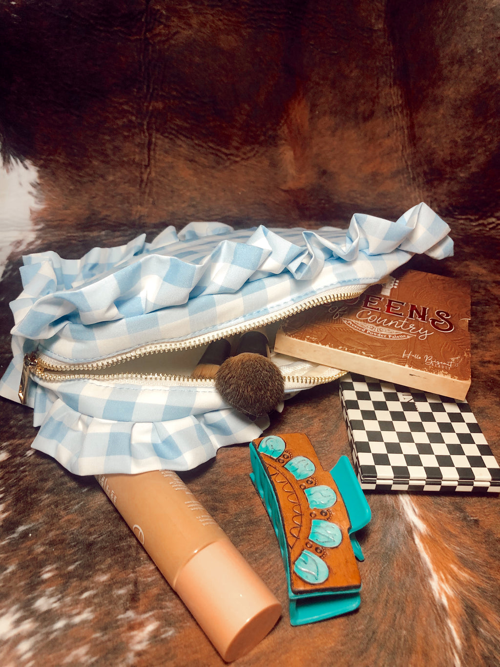 Checkered Make up Bag